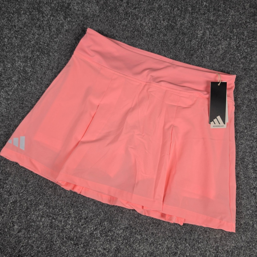 Adidas Club Pleatskirt Women L Pink Spark Tennis Aeroready Skort HS3784 NWT